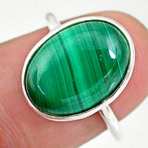 Malachite Sterling Silver Ring # 11