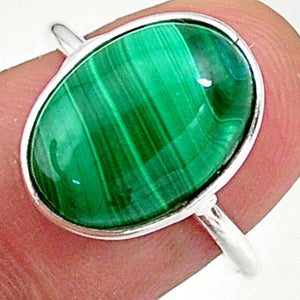 Malachite (Pilot's Stone) Silver Ring # 82