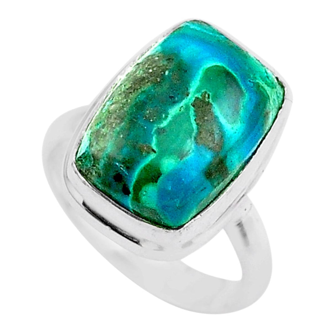 Malachite + Chrysocolla Sterling Silver Ring # 54