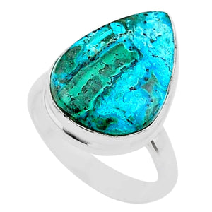 Malachite + Chrysocolla Sterling Silver Ring # 147