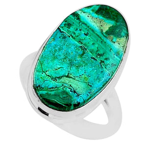 Malachite + Chrysocolla Sterling Silver Ring # 164