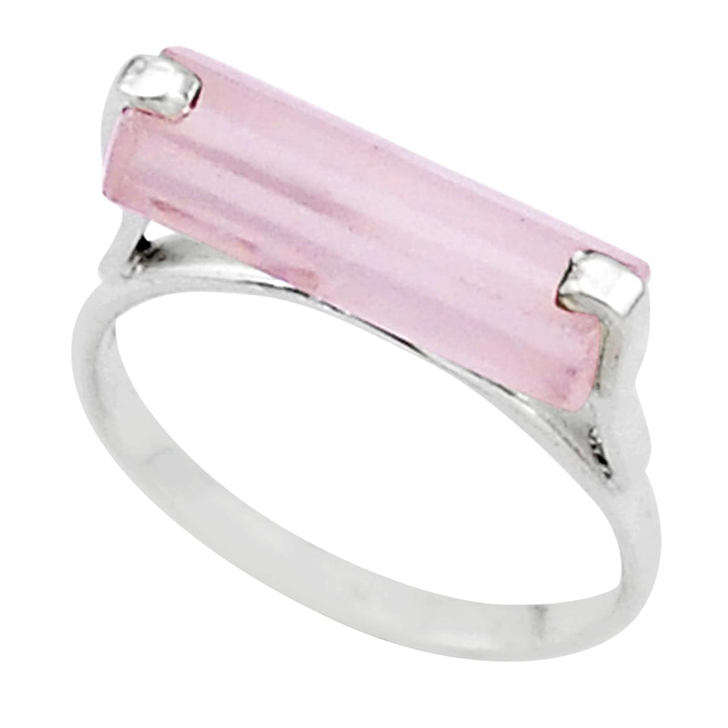 Rose Quartz Sterling Silver Ring # 16