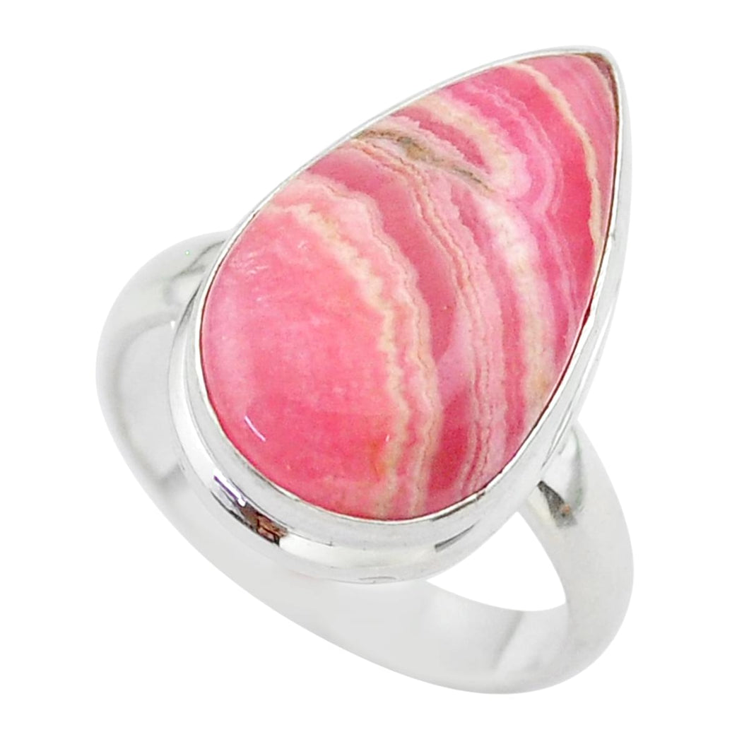 Rhodochrosite Inca Rose Silver Ring # 23