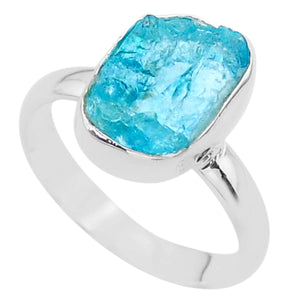 Apatite Raw Sterling Silver Ring # 59