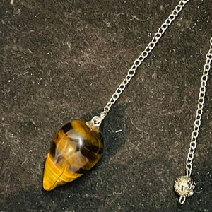 Long Silver Pendulums Tiger Eye