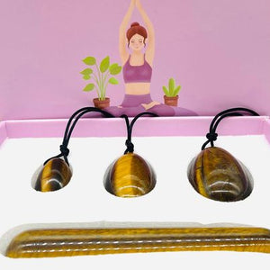 Tiger Eye Yoni Eggs + Massager Set